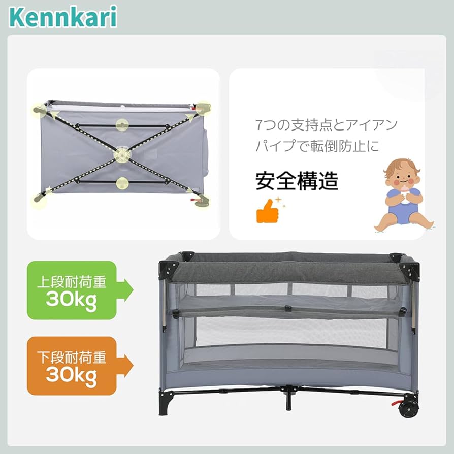 Amazon.co.jp: Kennkari ベビーベッド ベビーサークル 折りたたみ Amazon.co.jp: Kennkari ベビーベッド ベビーサークル 折りたたみ